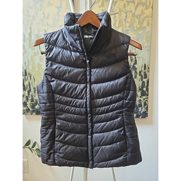 The North Face Women's 550 Down Aconcagua Full Zip Black Puffer Vest Sz Small - Picture 1 of 10